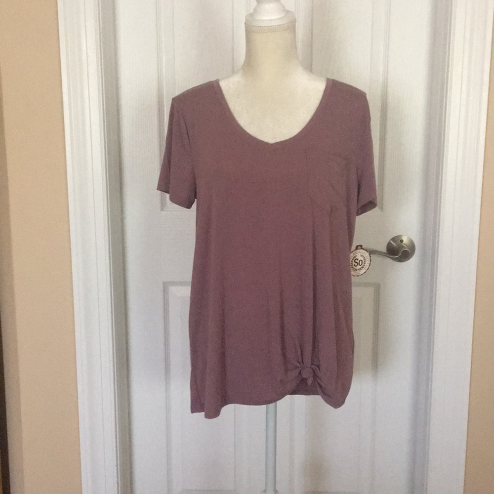Knotted T-shirt Muted Plum, size M